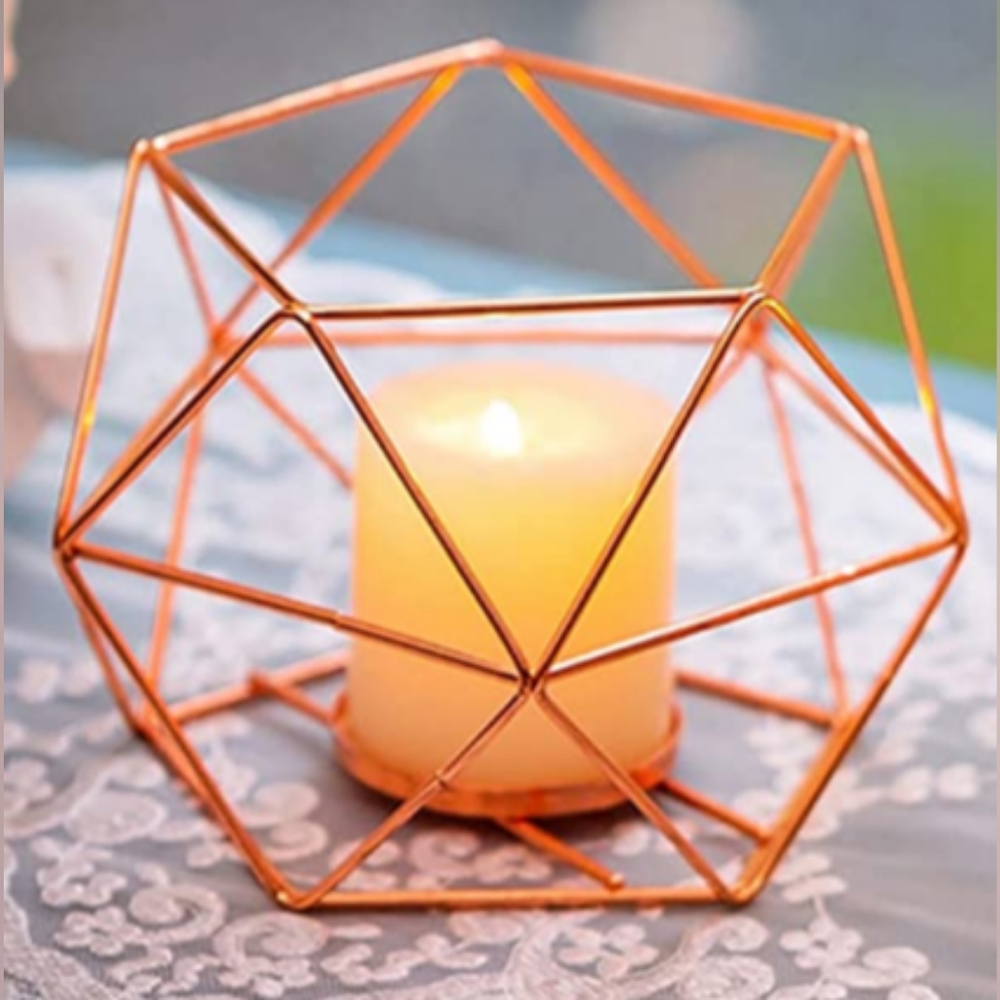 NWOT Metal Candle Holder in Rose Gold - Picture 9 of 12